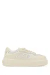 Fendi White Leather And Mesh Platform Low-tops