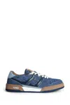 Fendi Match Denim Ff Embossed Sneakers Blue In Blue