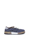 Fendi Match Denim Ff Embossed Sneakers Blue In Blue
