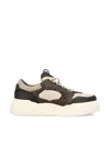 Fendi Force Leather Sneakers With Ff Jacquard And Mesh Details Shoes
