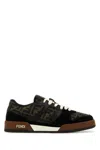 Fendi Match Low-top Ff Jacquard Fabric And Suede Sneakers In Multi