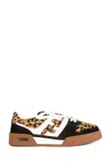 Fendi Low-top Platform In Multicolor Cavallino Calfskin And Suede In Animal Print
