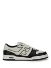 Fendi Leather Sneakers With Ff Lateral Logo In Multi