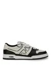 Fendi Leather Sneakers With Ff Lateral Logo In Multi