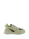 Fendi Streamline Runner Sneakers Textured Sole In Burr+nero Golden+lim