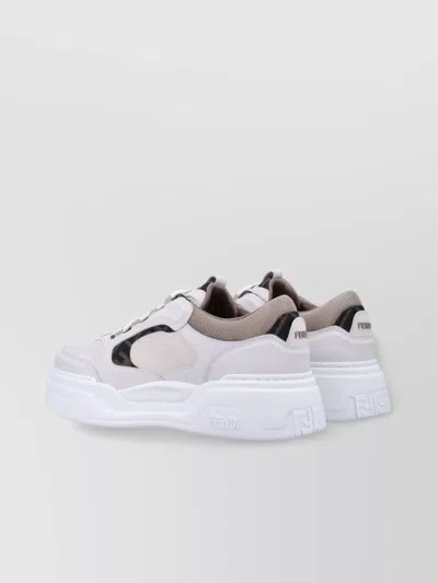 Fendi Men's Force Sneaker In White Tabacco