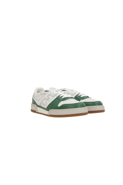 Fendi Man Sneakers Green Size 10 Leather In Emerald+white