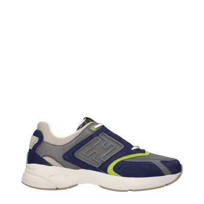 Fendi Sneakers Faster Men's Fabric Blue/clay