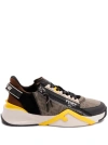 Fendi Streamline Leather Sneakers With Embossed Ff Print