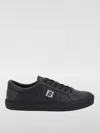 Fendi Domino Leather Low-top Sneakers In Black