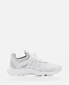 Fendi Men White Mesh And Rubber Tag Sneakers In White
