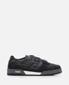 Fendi Low-top Round Toe Rubber Sole Sneakers In Black