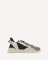 Fendi Flow Leather And Jacquard Fabric Sneakers With Zip In Multi