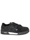 Fendi Low-top Round Toe Rubber Sole Sneakers In Gray