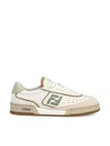 Fendi Match Leather Sneakers In Green