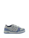 Fendi Flat Sole Calfskin Paneled Sneakers In Multi