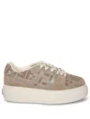 Fendi Match Canvas And Suede Low-top Sneakers In Multi