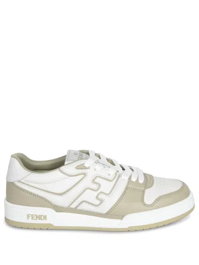 Fendi Men Leather Sneakers With Ff Lateral Logo In Multi