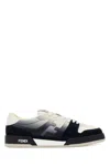 Fendi Match Sneaker In White Leather And Blue Suede Men In Multi