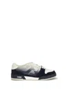 Fendi Match Sneaker In White Leather And Blue Suede Men In Multi
