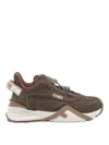 Fendi Chunky Sole Sneakers Featuring Perforated Design In Multi