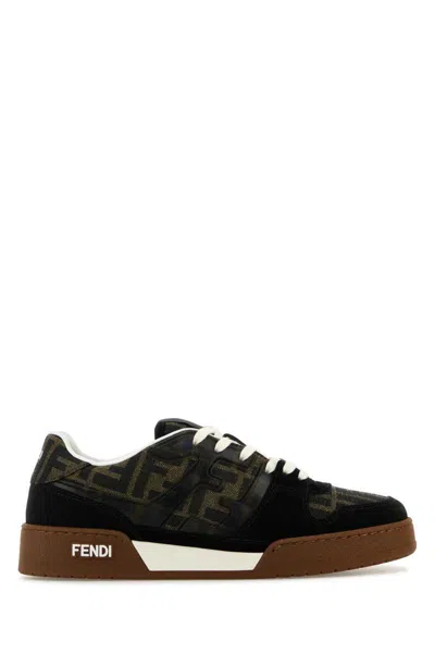Fendi Zucca-monogram Panelled Sneakers In Multicoloured
