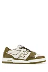 Fendi Green Match Leather Sneakers In Multicoloured