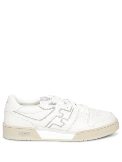 Fendi Men Leather Sneakers With Ff Lateral Logo In Multi