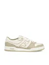 Fendi Leather Sneakers With Ff Lateral Logo In Sage+white+sage+elm