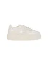 Fendi Women Sand Leather And Mesh Sneakers In White