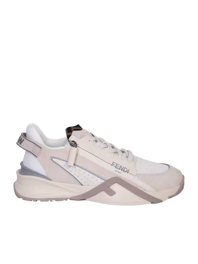 Fendi Flow Suede Sneaker In White