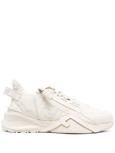 Fendi Flow Leather Sneaker In White