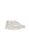 Fendi Flow Leather Sneakers In White+froz+optic