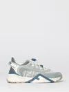 Fendi Flow Mesh Sneakers Perforated Design Rubber Sole In Blue