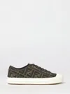 Fendi Low-top Sneakers With Monogram Pattern And Gold-tone Accents In Multi