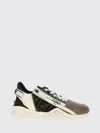 Fendi Flow Leather And Jacquard Fabric Sneakers With Zip In Multi