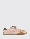 Fendi Wave Pulse Suede Sneakers With Satin Inserts In Pink