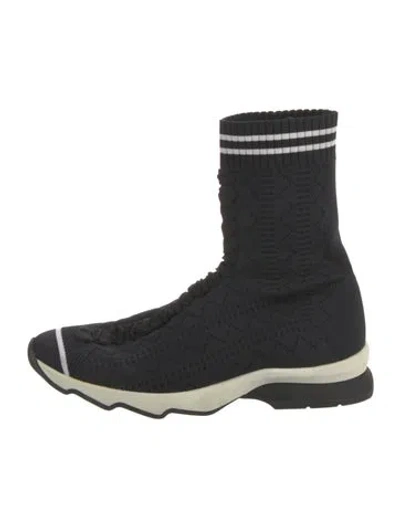 Pre-owned Fendi Sock Sneakers In Black