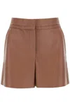 Fendi Selleria-stitching Leather Shorts In Brown