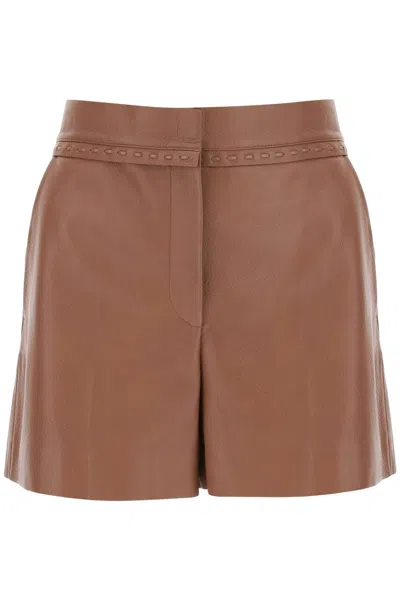 FENDI "SOFT HAMMERED LEATHER SELLERIA SHORTS