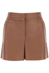 Fendi Selleria-stitching Leather Shorts In Brown