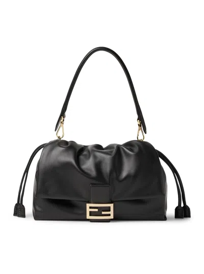 Fendi Soft Large Baguette In Nappa In Black