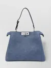 Fendi Peekaboo Soft Medium Bag In Blue Denim-effect Leather