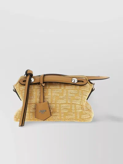 Fendi Soft Mini Handbag Textured Pattern In Gold