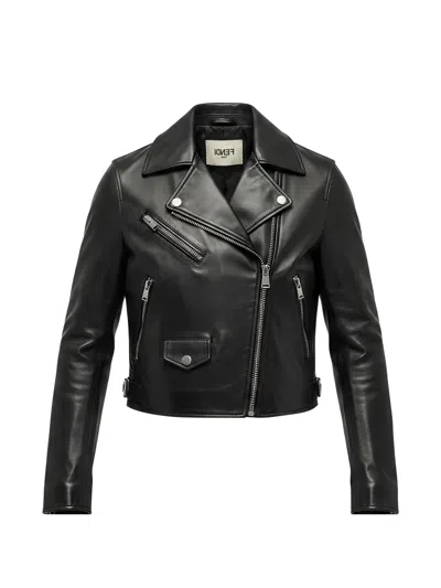 Fendi Soft Nappa Leather Biker Jacket In Black