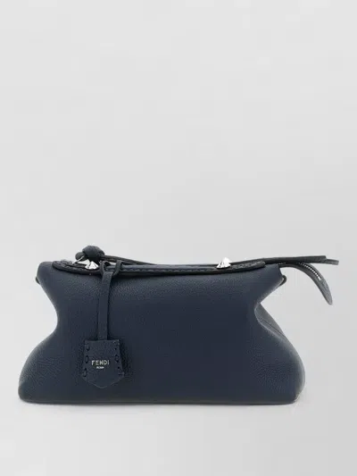 Fendi Soft Selleria Reversible Shoulder Bag Top Handle In Blue