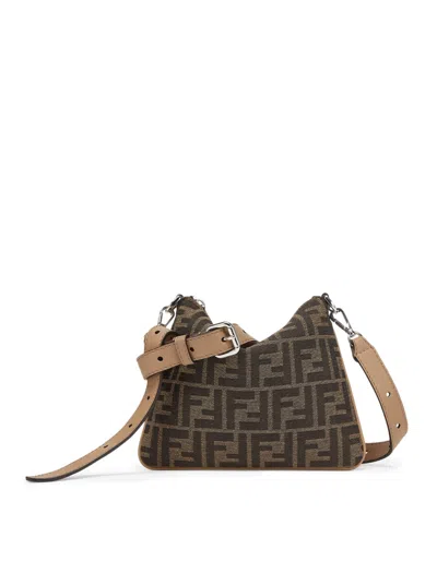 Fendi Soft Travel Pouch In Hrm Tobacco Moro Sand