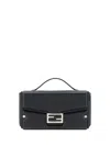 Fendi Black Baguette Crossbody Bag In Nero+palladio
