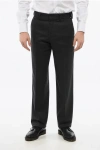 Fendi Solid Color Cashmere Pants With Belt Loops In Black