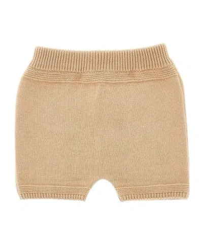 Fendi Kids' Solid Color Shorts In Brown